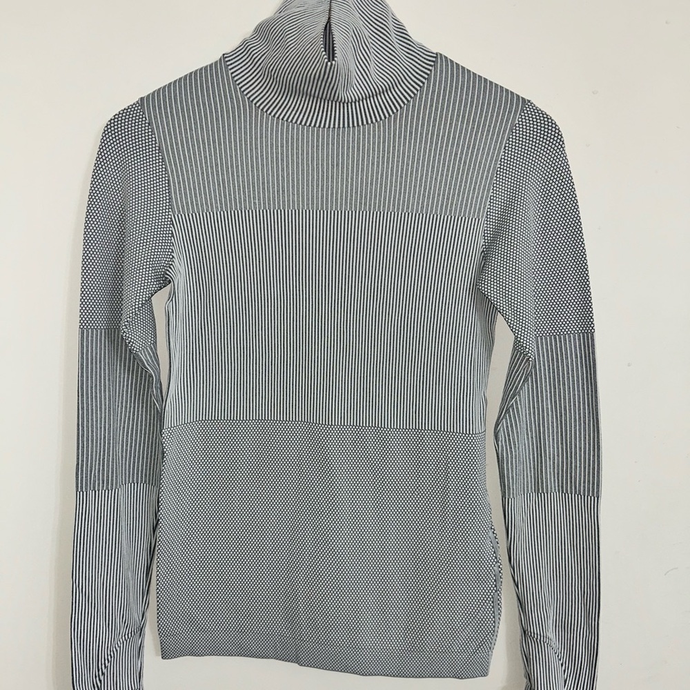 Athleta Monochrome Striped turtleneck